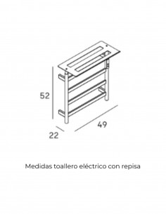 Toallero eléctrico con repisa inox. blanco MANILLONS 2
