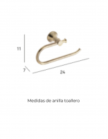 Medidas anilla toallero latón envejecido NOA Manillons