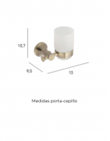 Medidas Portacepillo latón envejecido colección NOA Manillons