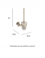 Medidas Escobillero pared latón envejecido colección NOA Manillons
