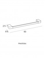 Toallero de baño cromo 60 cm  modelo Yass de Manillons Torrent medidas