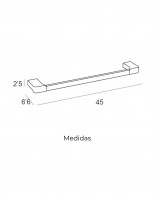 Toallero para baño 45 cm cromo modelo Yass de Manillons Torrent medidas