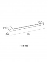 Toallero negro baño 35 cm  modelo  Yass de Manillons Torrent medidas