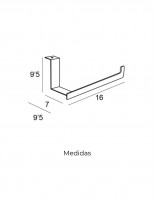 Portarollo a mueble baño negro modelo Yass de Manillons Torrent medidas