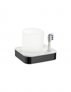 Portacepillo a pared negro colección YASS