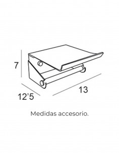 Portarrollos baño con tapa negro colección YASS 2