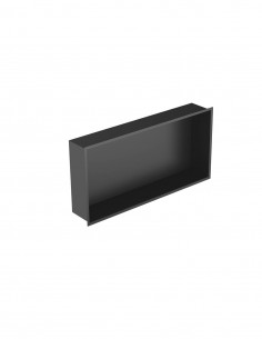 Detalle Hornacina para baño rectangular negro MANILLONS 2