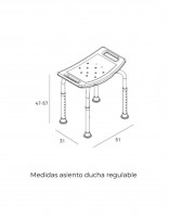 Medidas Asiento ducha regulable MANILLONS