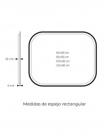 Espejo de baño rectangular LED negro croquis