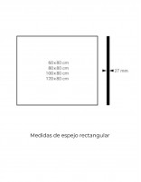 Medidas Espejo de baño rectangular EL CAIRO 60 cm