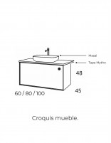 Conjunto baño 1 cajón + cajón interior croquis