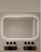 Espejo de baño rectangular LED negro SALAMANCA