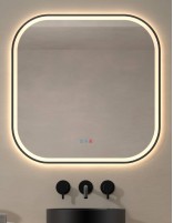 Espejo de baño rectangular LED negro neutra