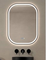 Espejo de baño rectangular LED negro SALAMANCA de Dyled