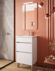 Mueble baño fondo reducido 40 cm roble natural 2