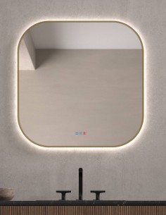 Espejo de baño rectangular LED dorado - QUITO de Dyled 60cm 2