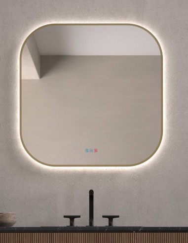 Espejo de baño rectangular marco LED - QUITO de Dyled 80cm