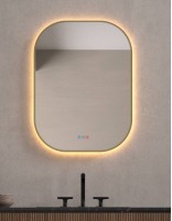 Espejo de baño rectangular LED dorado - QUITO de Dyled 60cm