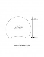 Medidas Espejo de baño redondo - CRACOVIA de Dyled