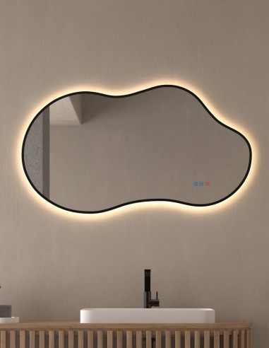Espejo de baño irregular negro LED - DOÑANA de Dyled 100cm