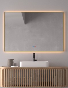 Espejo de baño rectangular LED dorado - IGUAZÚ de Dyled 60 cm 2