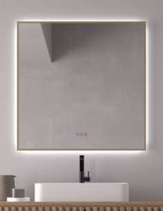 Espejo de baño rectangular LED dorado - IGUAZÚ de Dyled 60 cm 2