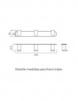Medidas Percha triple negro/black gun metal modelo PRACTIC de Medimex