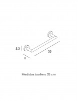 Medidas Toallero bronce barra ECO
