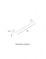 Medidas Toallero bronce barra ECO 55 cm