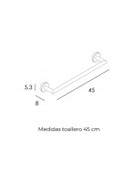 Medidas Toallero bronce barra ECO 45 cm