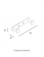 Perchero doble bronce croquis