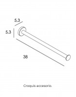 Toallero barra recto black gun metal croquis