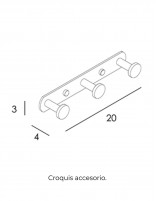 Perchero triple black gun metal croquis