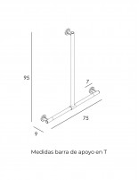 Medidas barra de apoyo en T