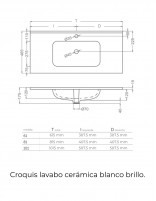 Mueble baño moderno con patas croquis lavabo blanco