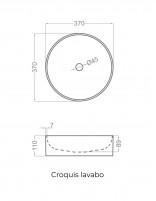 Lavabo redondo diseño croquis