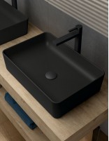 Lavabo rectangular diseño negro mate