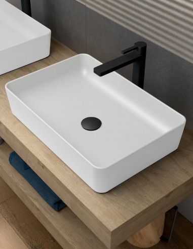 Lavabo rectangular diseño modelo Curazao en diferentes colores de Coycama