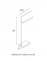 Medidas Toallero de pie negro mate MANILLONS