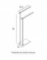 Medidas Toallero de pie cromo MANILLONS