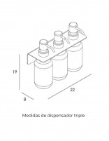 Medidas Dispensador de jabón triple blanco de Manillons Torrent