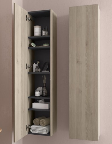 Columna baño madera natural