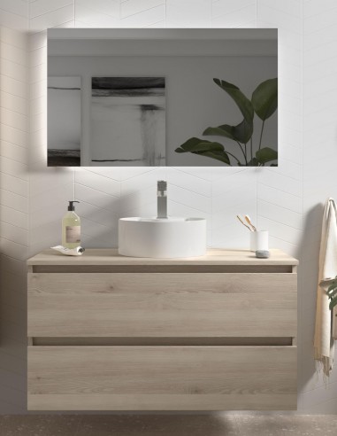 Mueble suspendido de baño natural