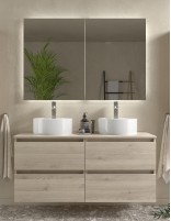 Mueble de baño suspendido de 120 cm natural