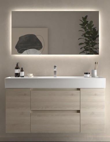 Mueble baño 120 cm. 2 puertas + 2 cajones natural