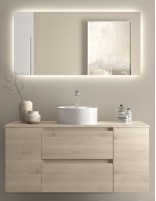 Mueble baño sobre encimera 120 cm. 2 puertas + 2 cajones natural