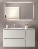 Mueble baño 2 cajones + 1 puerta blanco mate