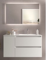 Mueble baño 2 cajones + 1 puerta blanco mate