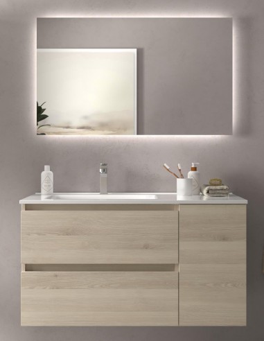 Mueble baño 2 cajones + 1 puerta natural