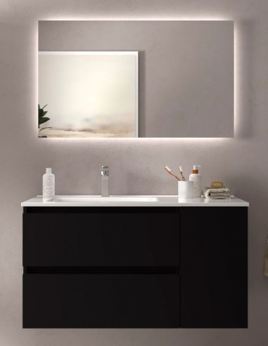 Mueble baño 2 cajones + 1 puerta  negro